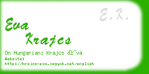 eva krajcs business card